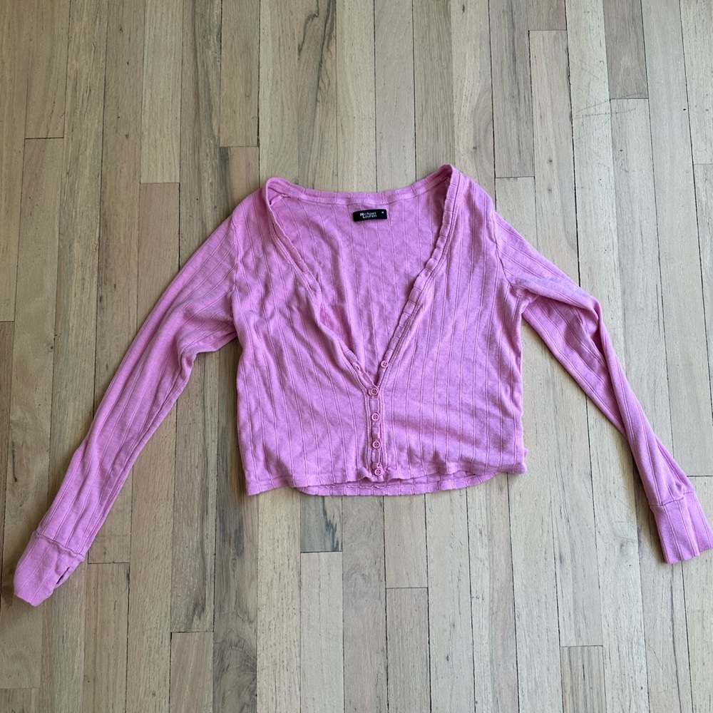 Womens Michael Lauren pink long sleeve top, size medium